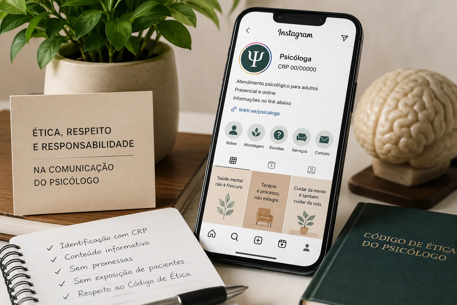 Planejamento de conteúdo ético para um perfil profissional de Psicologia no Instagram